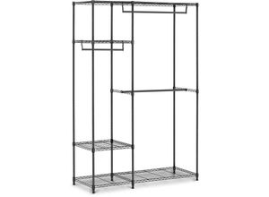 4062859957184 - Royal Catering - Garderobenständer Metall Kleiderständer Wäscheständer 120x45x180cm 270kg schwarz - Schwarz