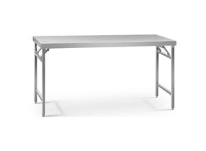 4062859985613 - Royal Catering - Arbeitstisch Edelstahltisch Edelstahl klappbar höhenverstellbar 60x180cm 230 kg - Silbern