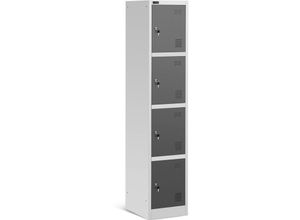 4062859997807 - Fromm&starck - Metallschrank Spindschrank Metallspind abschließbar Schließfachschrank 4-fach - Dunkelgrau Grau