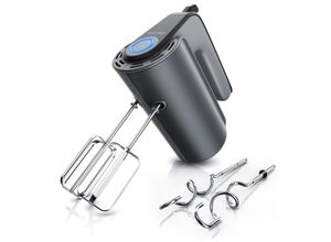 4062861008911 - Arendo Handmixer aus Edelstah mit Turbostaste - Handrührer inkl 2 Quirle & 2 Knethaken