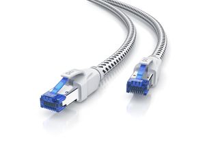 4062861010433 - Primewire Patchkabel CAT 8 mit Baumwollummantelung - Gigabit Ethernet LAN Kabel - 40 Gbit s - S FTP PIMF Schirmung - Netzwerkkabel - 20m