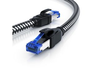 4062861010549 - Primewire Patchkabel CAT 8 mit Baumwollummantelung - Gigabit Ethernet LAN Kabel - 40 Gbit s - S FTP PIMF Schirmung - Netzwerkkabel - 20m