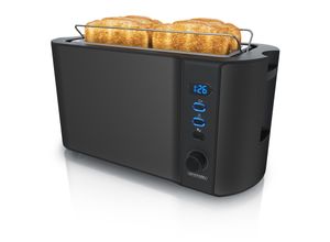 4062861058534 - Arendo Langschlitz 4 Scheiben Toaster Frukost mit Display Defrost Funktion Wärmeisolierendes Doppelwandgehäuse Schwarz