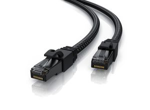 4062861070505 - Primewire Patchkabel CAT 7 mit Baumwollummantelung - Gigabit Ethernet LAN Kabel - Black Series - 10 Gbit s - S FTP PIMF Schirmung - Netzwerkkabel - 30m