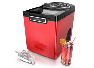 4062861070727 - Arendo Eiswürfelbereiter Eiswürfelmaschine Ice Cube Maker Wassertank 18 Liter 12 bis 15 kg Eiswürfel in 24h leise Rot