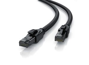 4062861071380 - Primewire Patchkabel CAT 8 mit Baumwollummantelung Gigabit Ethernet LAN Kabel - Black Series 40 Gbit s - S FTP PIMF Schirmung Netzwerkkabel - 20m