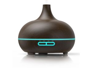 4062861071632 - Arendo Luftbefeuchter Aroma Diffuser in Holz Design mit LED Diffusor Timer Funktion 7-Farben Wechsel 300ml Dunkelbraun