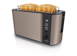 4062861072189 - Arendo Toaster für 4 Scheiben 1500W Langschlitz Brötchenaufsatz Wärmeisoliert Display bronze