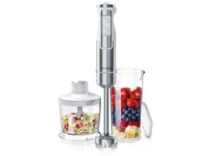 4062861072707 - Arendo Edelstahl Stabmixer Set - vierflügeliges Messer - Pürierstab - Variabler Geschwindigkeitsregler + Turbotaste