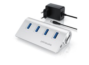 4062861801154 - Primewire - USB 32 Gen2 Hub aktiv inkl Netzteil - 4 Port Hub Verteiler - für Notebook Laptop PC kompatibel mit iMac MacBook (Air Pro Mini)