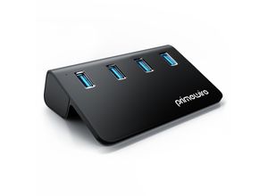 4062861801239 - Primewire - 4 Port USB 32 Gen1 Hub Aktiv - 4 Port Verteiler mit Netzteil - USB 30 USB 32 Gen1 Datenhub - für PC Notebook Laptop Ultrabook Tablet