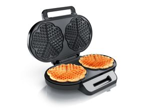 4062861801253 - Arendo Waffeleisen 1200 Watt - Waffelautomat - 2 Waffeln à 14 cm- Antihaftbeschichtung - Herzwaffeln