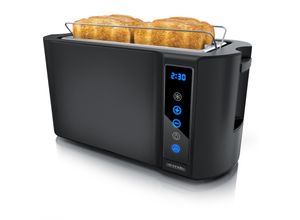 4062861803936 - Arendo Toaster für 4 Scheiben Langschlitz 1500 W Brötchenaufsatz Wärmeisoliert Display Touch Schwarz