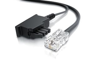 4062861806708 - CSL - Internet Kabel Routerkabel - TAE-F Stecker auf RJ45 Stecker - 40m - Internetkabel - Router an die Telefondose TAE - schwarz