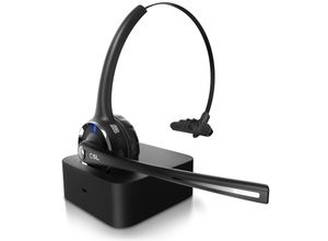 4062861808511 - CSL Mono Bluetooth Headset mit Ladestation Kopfhörer mit flexiblem Mikrofon Multipoint kabellos leicht freisprechen Chat Callcenter Meeting