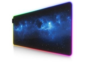 4062861809068 - RGB Gaming Mauspad Mousepad 900 x 400 mm verbessert Präzision & Geschwindigkeit Stars Design