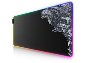 4062861809099 - RGB Gaming Mauspad Mousepad 900 x 400 mm verbessert Präzision & Geschwindigkeit Seitenwolf