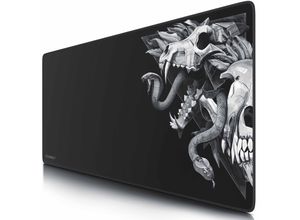 4062861812181 - Gaming Mauspad 900 x 400mm XXL Mousepad verbessert Präzision & Geschwindigkeit Wolf Skull