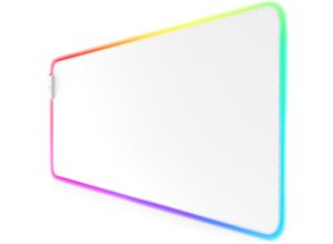 4062861812501 - RGB Gaming Mauspad Mousepad XL 800 x 300mm verbessert Präzision & Geschwindigkeit weiß