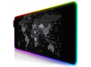 4062861812549 - RGB Gaming Mauspad Mousepad XL 800 x 300mm verbessert Präzision & Geschwindigkeit Weltkarte