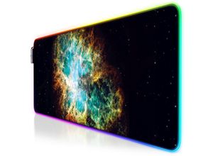 4062861812587 - RGB Gaming Mauspad Mousepad XL 800 x 300mm verbessert Präzision & Geschwindigkeit Galaxie Grün