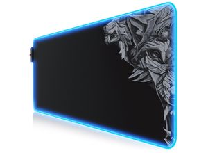 4062861812624 - RGB Gaming Mauspad Mousepad XL 800 x 300mm verbessert Präzision & Geschwindigkeit Titanwolf