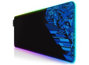 4062861812648 - RGB Gaming Mauspad Mousepad XL 800 x 300mm verbessert Präzision & Geschwindigkeit Vector Blau