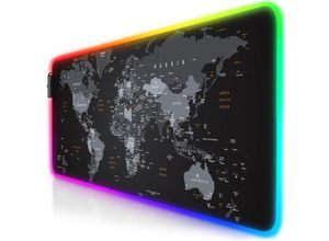 4062861812662 - RGB Gaming Mauspad Mousepad XL 800 x 300mm verbessert Präzision & Geschwindigkeit Weltkarte