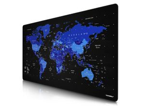 4062861813096 - Gaming Mauspad XXXL Speed Mousepad 1200 x 600 mm Geschwindigkeit & Präzision Weltkarte blau