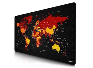 4062861813126 - Gaming Mauspad XXXL Speed Mousepad 1200 x 600 mm Geschwindigkeit & Präzision Weltkarte rot