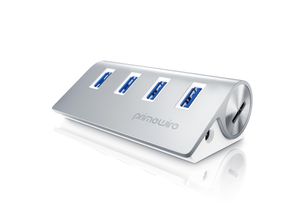 4062861813317 - Primewire USB-Adapter 1× USB Typ A Stecker zu 4 x USB 32 Gen2 Buchse 4 Port USB 32 Gen2 Hub Aktiv Verteiler mit Netzteil Alugehäuse