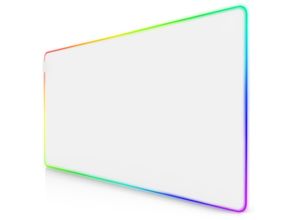 4062861813614 - Gaming Mauspad XXXL RGB 1200x600 mm LED Mauspad 7 Farben 4 Modi abwaschbar weiß