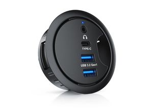 4062861814017 - CSL Kabeldurchführung mit USB Hub 2x USB-A 1x USB-C Audioanschluss 4062861814017 - CSL Kabeldurchführung mit USB Hub 2x USB-A 1x USB-C Audioanschluss