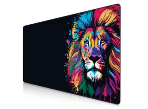 4062861823248 - Gaming Mauspad XXXL Speed Gaming Mousepad 1200x600 mm Deskpad rutschfest & abwaschbar für Speed & Präzision Colour Lion