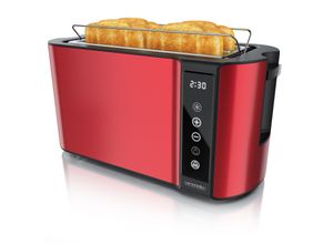 4062861826218 - Arendo Toaster Wärmeisoliertes Doppelwandgehäuse Display mit Restzeitanzeige 2 lange Schlitze für 4 Scheiben 1500 W Touchpanel Brötchenaufsatz 7 Bräunungsgrade Brotscheibenzentrierung