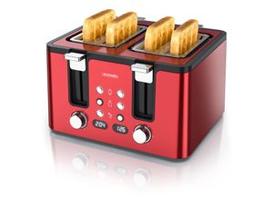 4062861826676 - Arendo Toaster Edelstahl mit Brötchenaufsatz Display & Touch wärmeisoliert verschiedene Schlitze 4062861826676 - Arendo Toaster Edelstahl mit Brötchenaufsatz Display & Touch wärmeisoliert verschiedene Schlitze