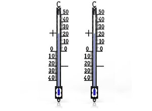 4062861826881 - 2x Analoges Thermometer aus Metall wetterfest Außenwetterstation (Messbereich -40° bis +50° C – klassisches Design)
