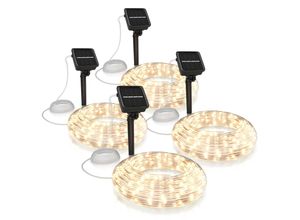 4062861826928 - 4x LED-Lichterkette Solar 10m warmweiß Innen & Außen Solarpanel mit Akku 100 Leds IP44