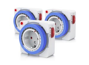 4062861827086 - 3x Zeitschaltuhr mechanisch 24h kompakt 15 min Zeitintervalle Kinderschutzsicherung