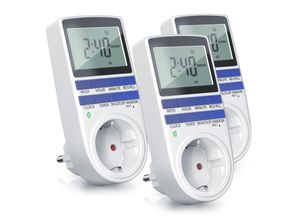 4062861827215 - 3x Zeitschaltuhr digital 21 LCD-Display max 3680W 10 Programme Zufallsschaltung