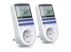 4062861827246 - 2x Zeitschaltuhr digital 21 LCD-Display max 3680W 10 Programme Zufallsschaltung