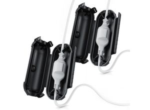 4062861827291 - 2x Kabelbox wetterbeständige Schutzbox für Verlängerungskabel 210mm x 85 mm Garten outdoor IP44 wasserdichte Safe Box schwarz