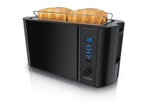 4062861836132 - Arendo Toaster Edelstahl mit Brötchenaufsatz Display & Touch wärmeisoliert verschiedene Schlitze