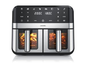 4062861836446 - Arendo HeiBluftfritteuse XXL Doppelkammer Airfryer  Dual Zone Sichtfenster mit Beleuchtung 2400 W mit Zubehdr Touchscreen 3D Umluftsystem fettarmes gesundes Kochen