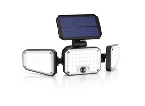4062861836941 - LED Solarleuchte Außenlampe 120 LEDs PIR-Sensor 500 Lumen Kaltweiß 2400 mAh Akku wetterfest schwenkbar