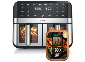 4062861837283 - Arendo Heißluftfritteuse 2400 W Sichtfenster mit Beleuchtung Umluftsystem fettarmes gesundes Kochen