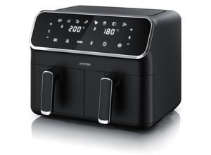 4062861837344 - Arendo Heißluftfritteuse XXL Doppelkammer Airfryer 8 L Dual Zone Edelstahl 2700 W Zubehör 2 Kammern Backofenfunktion fettarmes Kochen