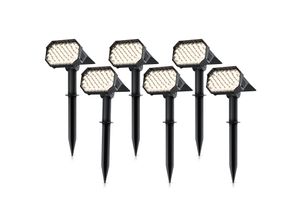 4062861837771 - 6x LED Gartenstrahler Solar Erdspießleuchte Akku Gartenleuchte Solarspotlight Wandmontage Ein- Ausschalter mehrere Helligkeitsstufen LED fest integriert Warmweiß Solarstrahler 80 Lumen Solarleuchte warnweiß für Garten Balkon IP65 4062861837771 - 6x LED Gartenstrahler Solar Erdspießleuchte Akku Gartenleuchte Solarspotlight Wandmontage Ein- Ausschalter mehrere Helligkeitsstufen LED fest integriert Warmweiß Solarstrahler 80 Lumen Solarleuchte warnweiß für Garten Balkon IP65
