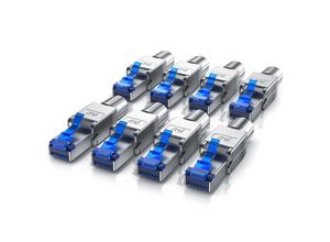 4062861841549 - Primewire 8x Netzwerk-Adapter RJ-45 (Ethernet) zu Netzwerkkabel Netzwerkstecker RJ45 CAT 8 - Gigabit Ethernet LAN Kabel - 40 Gbit s silber