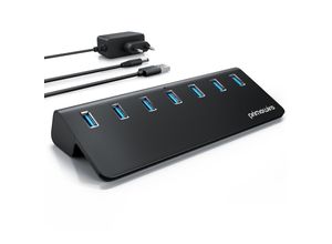 4062861842447 - Primewire USB 32 Gen2 Hub 7 Port Aktiver Verteiler mit Netzteil 10 Gbit s